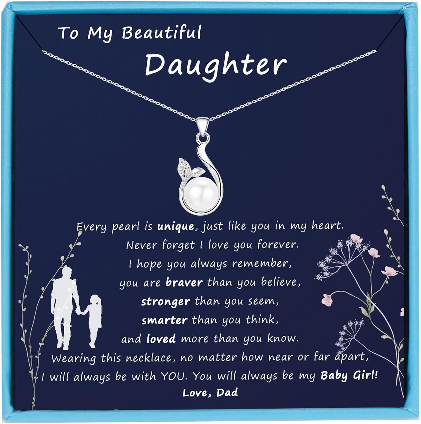 Sterling Silver Freshwater Pearl Necklace for Granddaughter Gifts