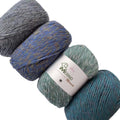Chunky Merino Wool Yarn 4-Skein Pack - Variegated Blue Blend