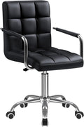 Furmax Mid-Back Office Task Chair Ribbed PU Leather - Modern Comfort