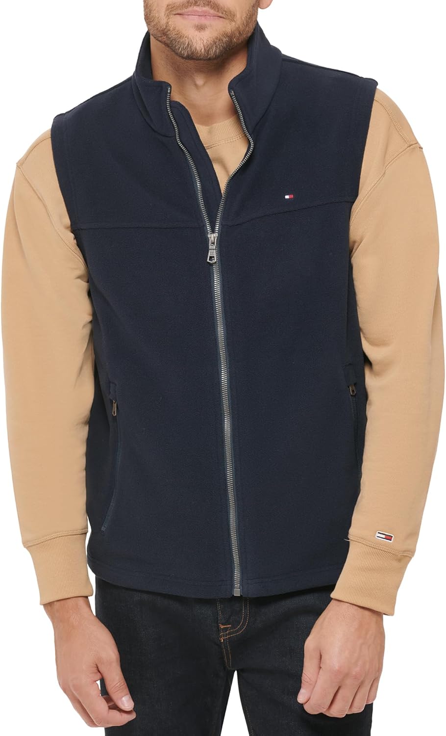 Tommy Hilfiger Men's Lightweight Polar Fleece Vest for Comfort