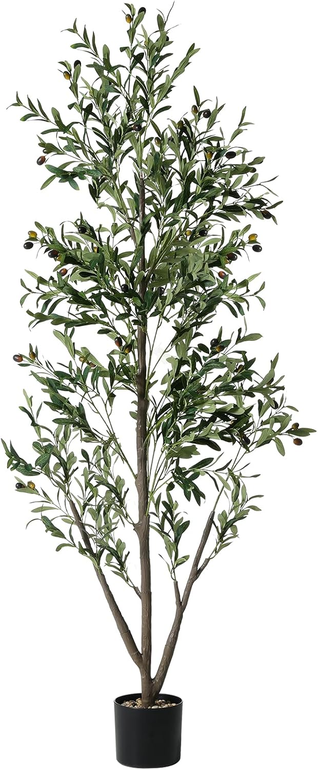 5FT Tall Faux Olive Tree with Lights for Home Office Decor