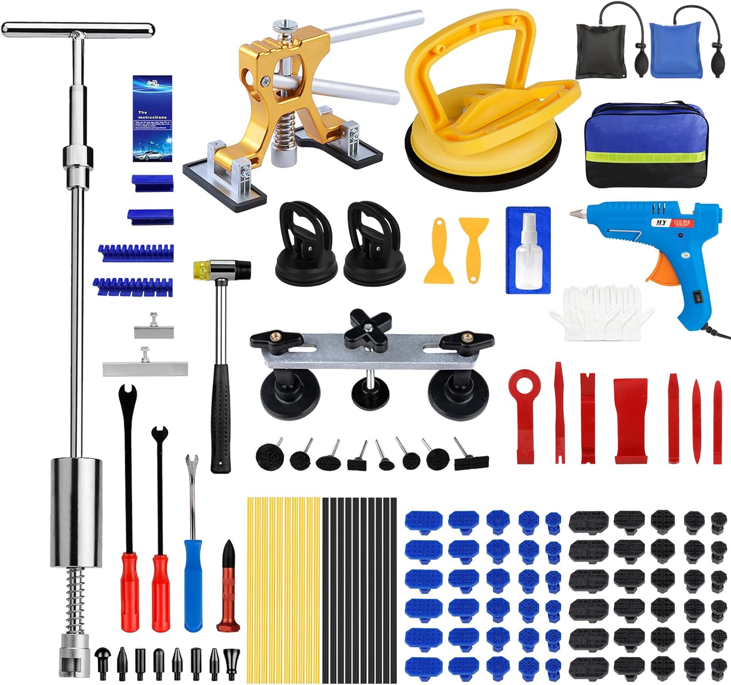 Professional 129pc Dent Puller Hail Remover Kit for Cars