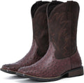IUV Cowboy Boots For Men Western Ostrich Embossed - Stylish Comfort