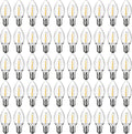 C7 LED Replacement Christmas Light Bulbs Warm White - 50 Pack