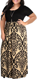 Plus Size Maxi Dress Chevron Print with Pockets - Flattering Fit