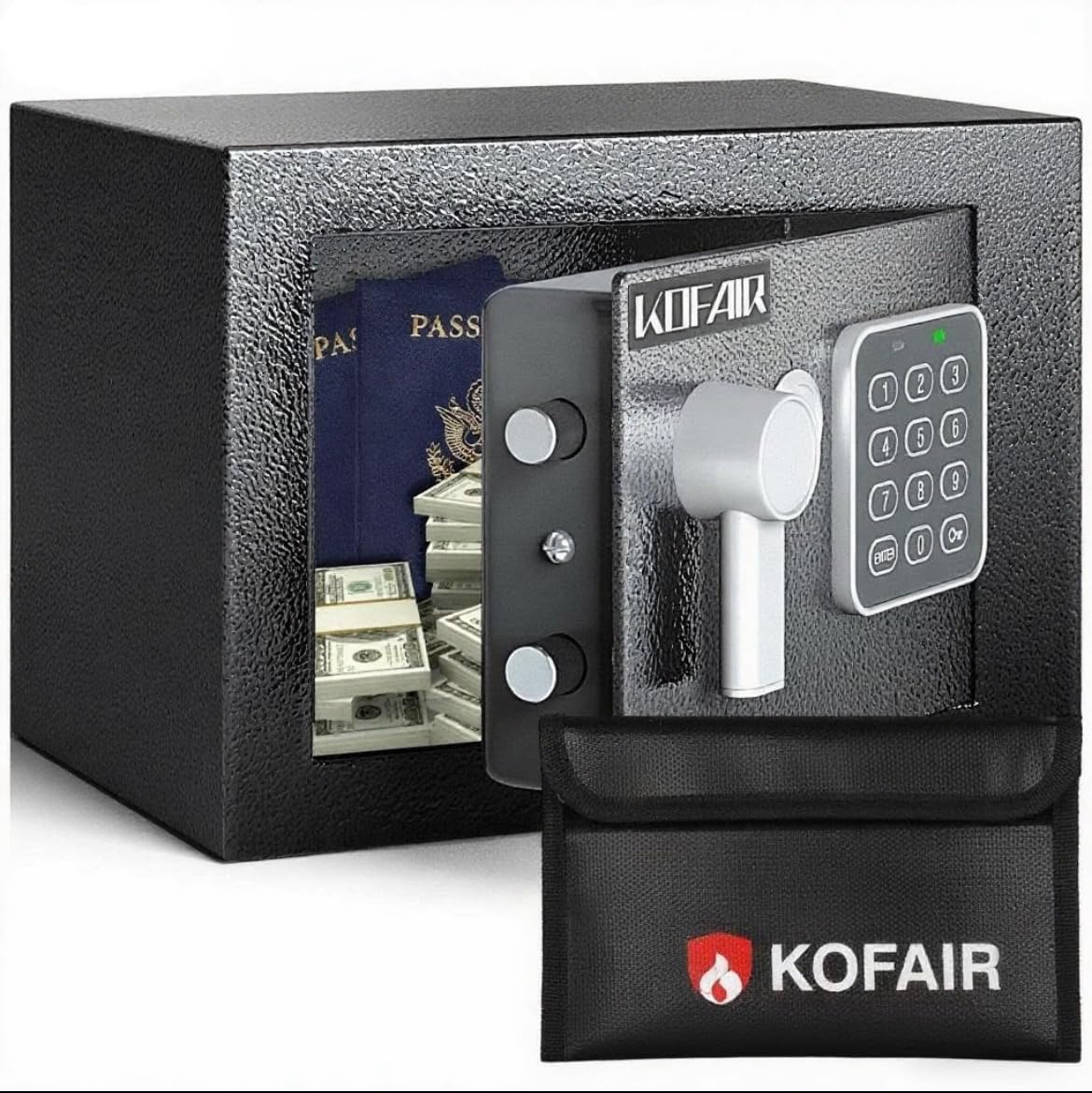 Safe Box for Home with Fireproof Bag and Digital Keypad