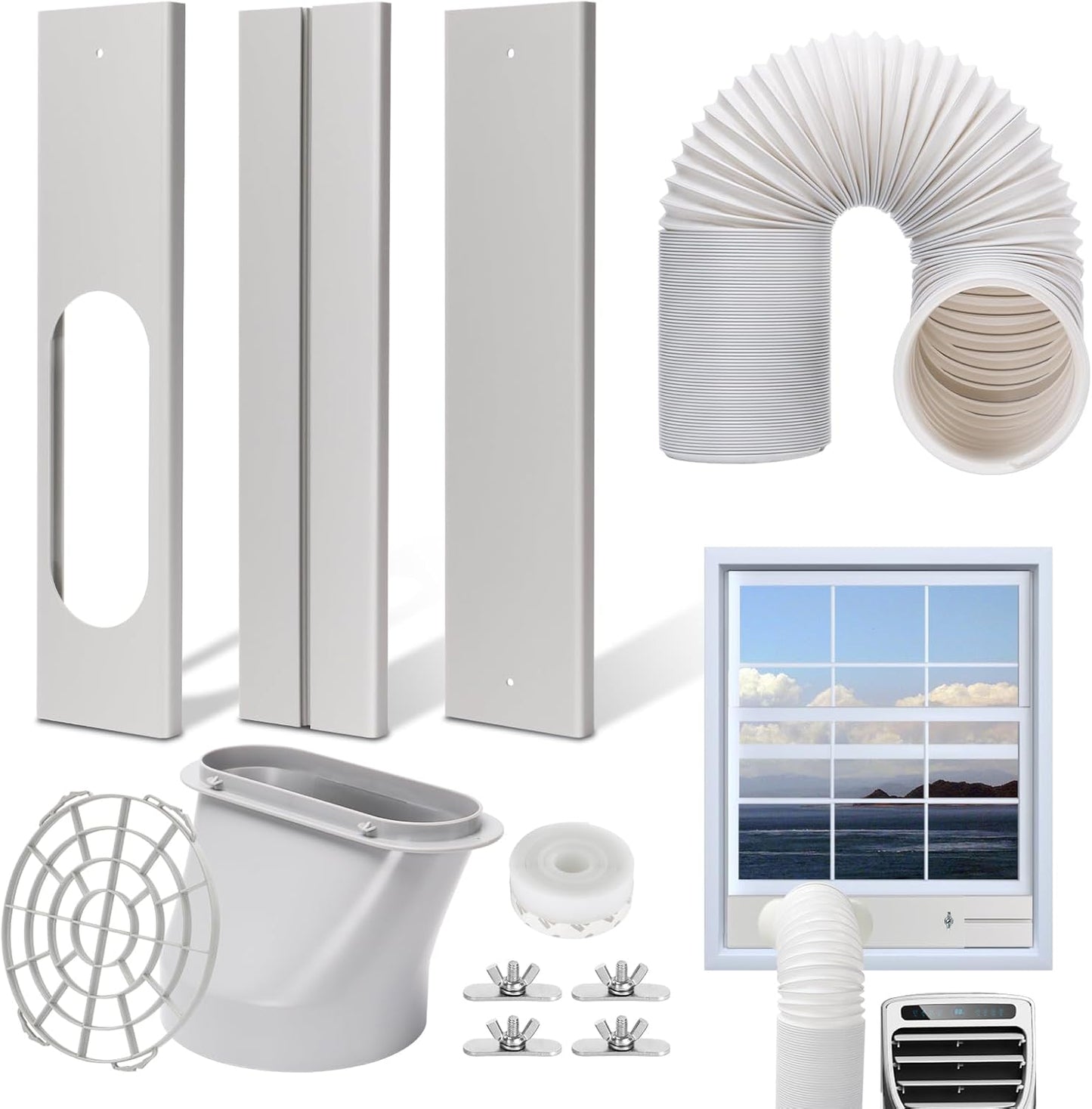 BEWAVE Portable AC Window Vent Kit - Universal Fit