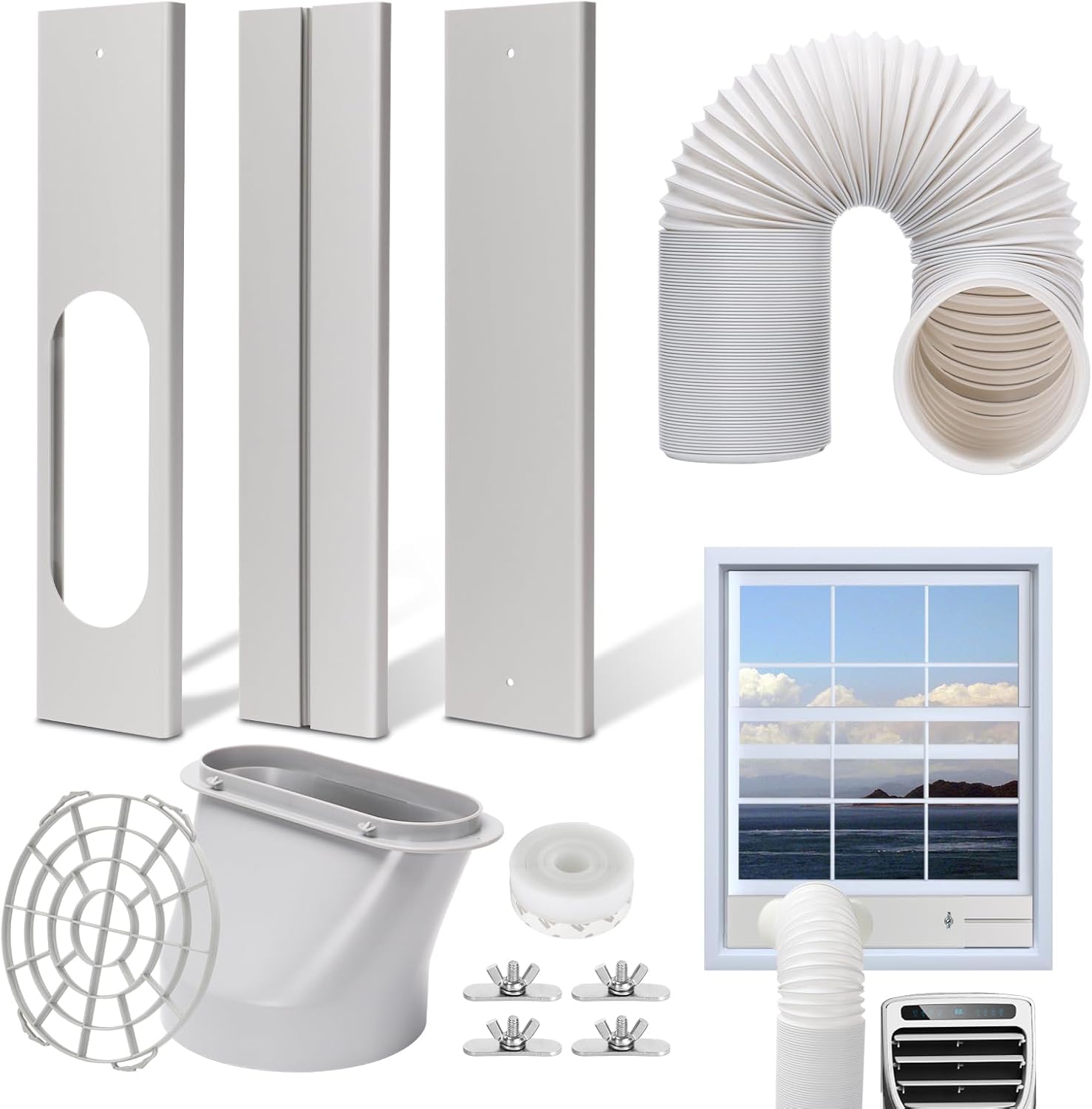 BEWAVE Portable AC Window Vent Kit - Universal Fit