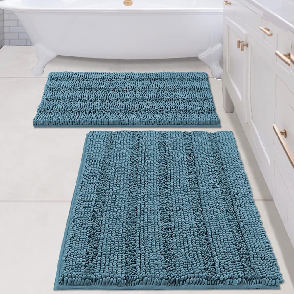 H.VERSAILTEX 2 Piece Bathroom Set - Super Absorbent Chenille Mats