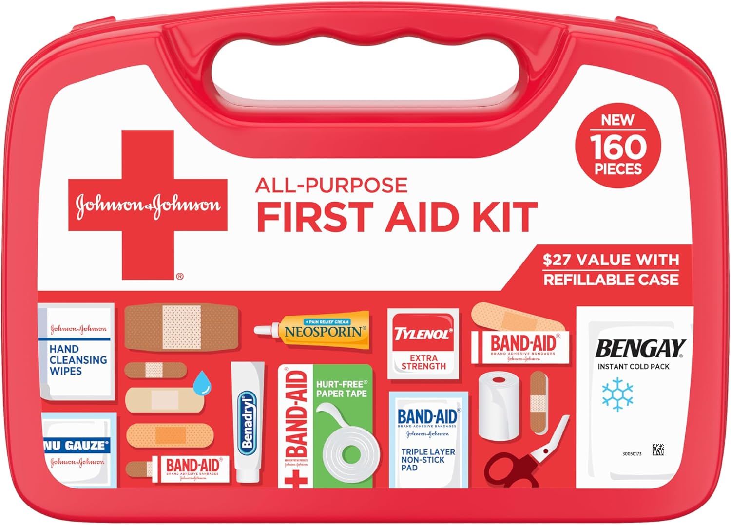 Johnson & Johnson 160-Piece First Aid Kit - Ultimate Portable Protection