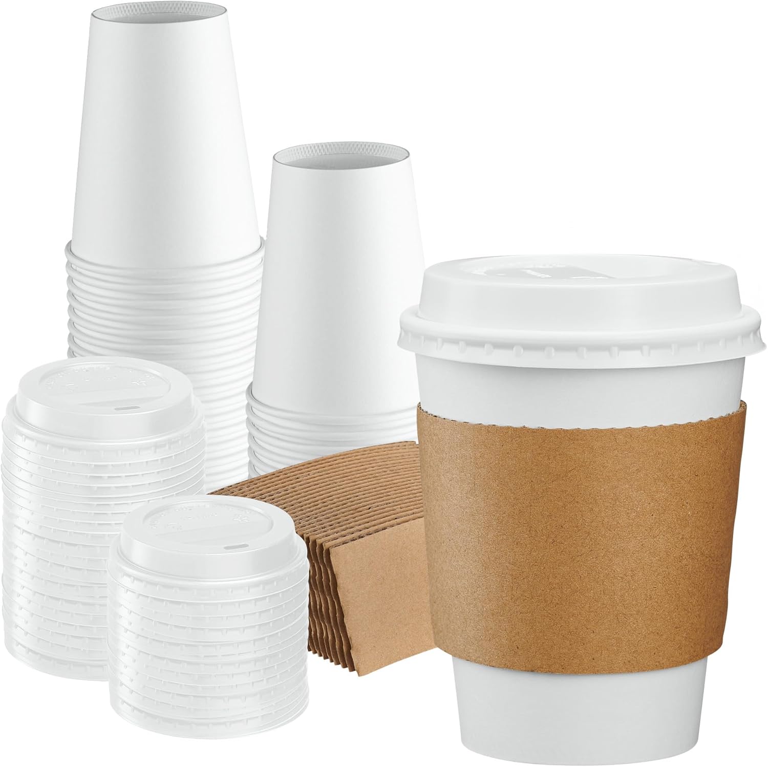 GUSTO 12 oz. Disposable Coffee Cups - Insulated Hot Cups