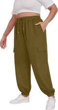 Plus Size Cargo Sweatpants for Women - Cozy Adjustable Joggers