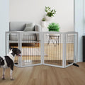 Freestanding Dog Fence Indoor 4-Panel Gate - Foldable, No Assembly