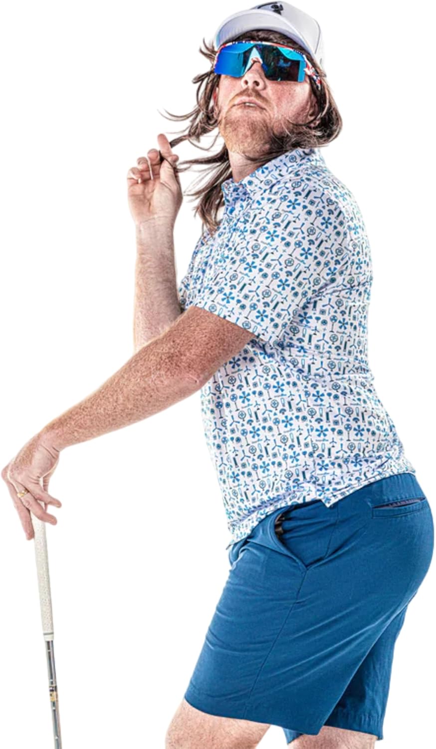 Funny Golf Polo Shirts with UPF 50 Protection for Men