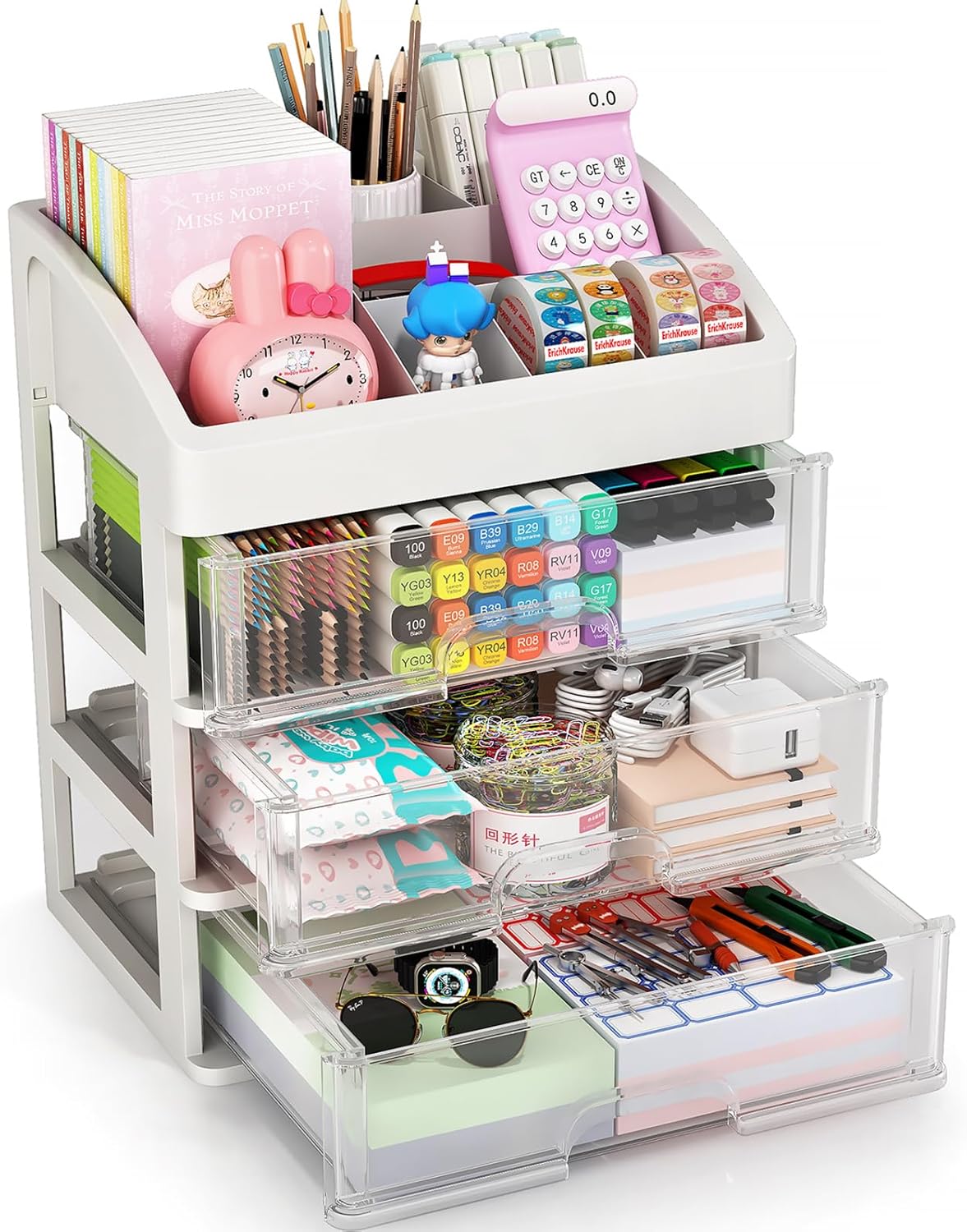 ORGIDOL Desktop Organizer: 3 Drawer Storage Solution