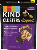 KIND Snack Clusters Dipped Dark Chocolate Vanilla Cashew - 8 Pack