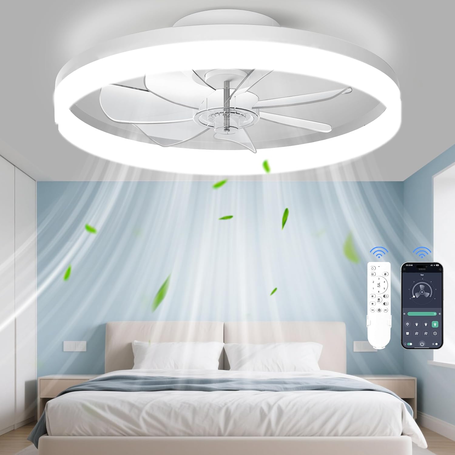 CHAREADA Ceiling Fans with Lights and Remote for Modern Homes