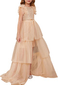 Girls Sequin Ruffle Maxi Dress - Pageant, Party & Prom