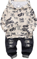 Toddler Boy Hoodie and Ripped Jeans Set - Soft Cotton Blend 2T-4T