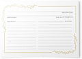 50 Floral Foil Border Recipe Cards - 4x6 inches (Gold Foil/White)