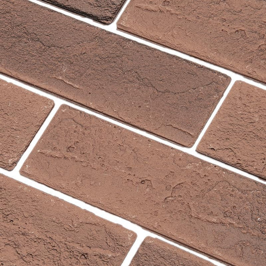 100 Vintage Brown/Red Faux Brick Wall Tiles for Home Design