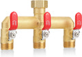 EBH Garden Hose Splitter 3-Way High Flow Brass - Long Handles