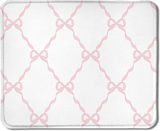 Pink Bow Ribbon Mouse Pad - Girly Desk Essential