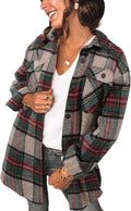 Women's Brushed Plaid Shacket Jacket - Oversized Boyfriend Flannel You