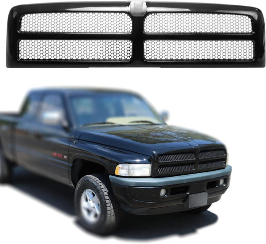 Black Frame Honeycomb Mesh Style Front Upper Grille for Dodge