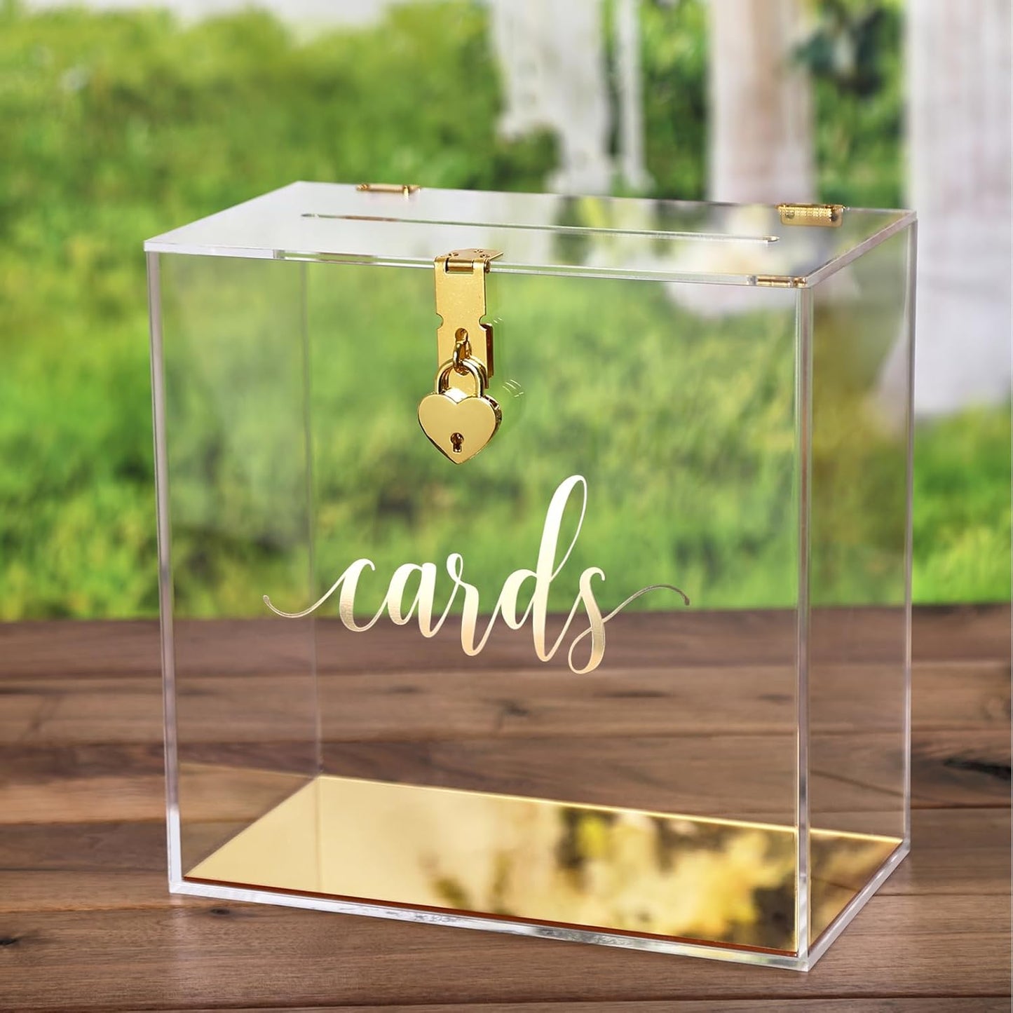 Elegant Clear Acrylic Wedding Card Box for Special Events