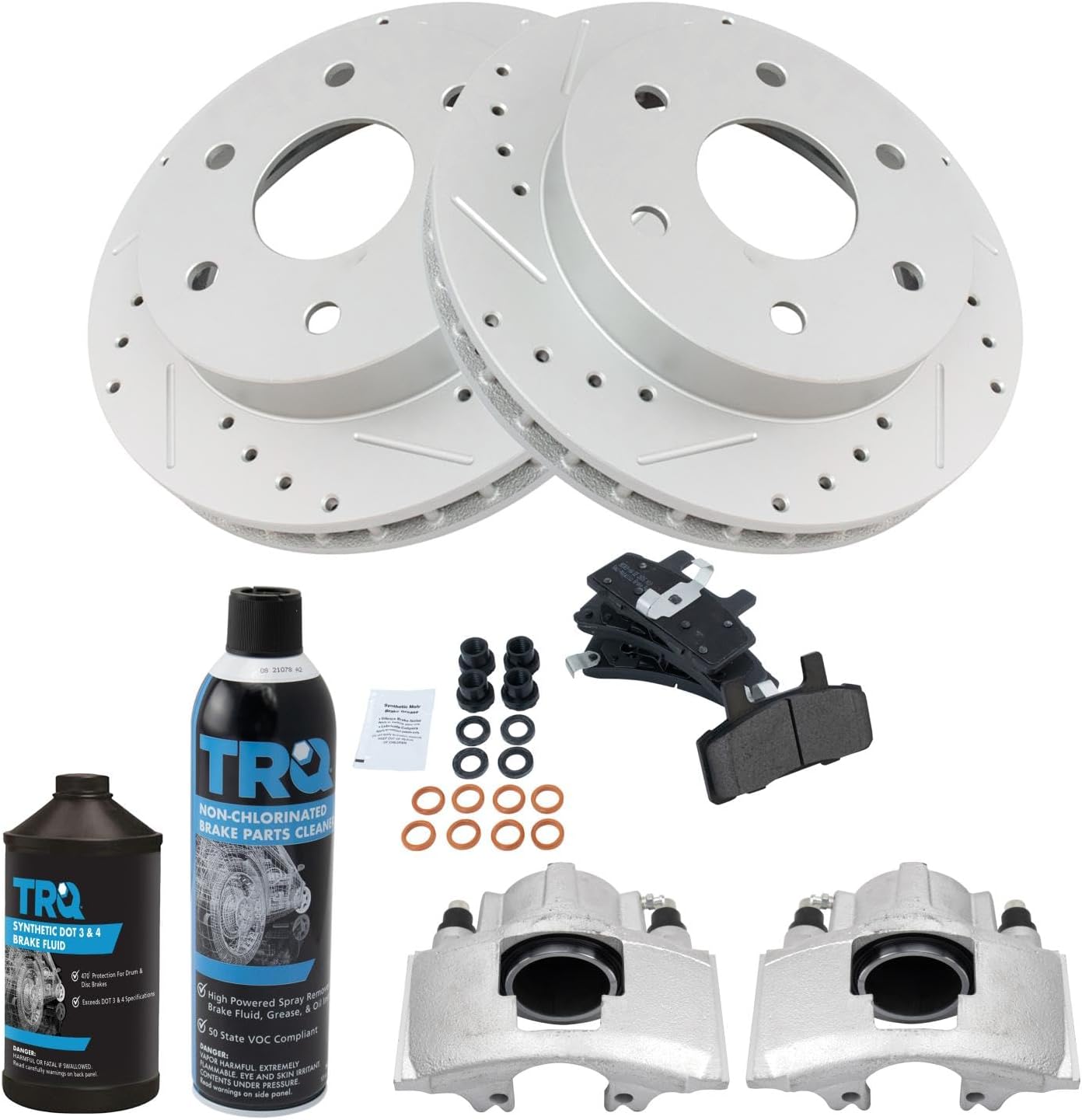TRQ Front Performance Brake Pad & Rotor Kit for 92-00 Vehicles