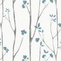 Blue Floral Peel and Stick Wallpaper 16.14in x 393.7in - Removable