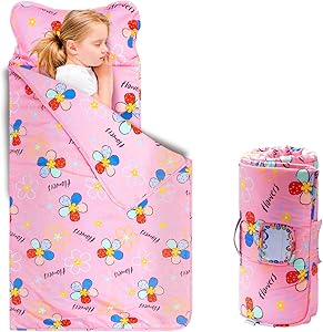 Nap Mat with Pillow and Blanket for Cozy Toddler Naps