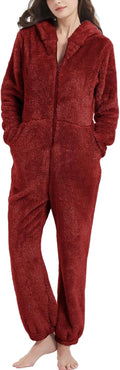 Flygo Womens Onesies Pajamas One Piece Hooded Winter (Style QPNS)