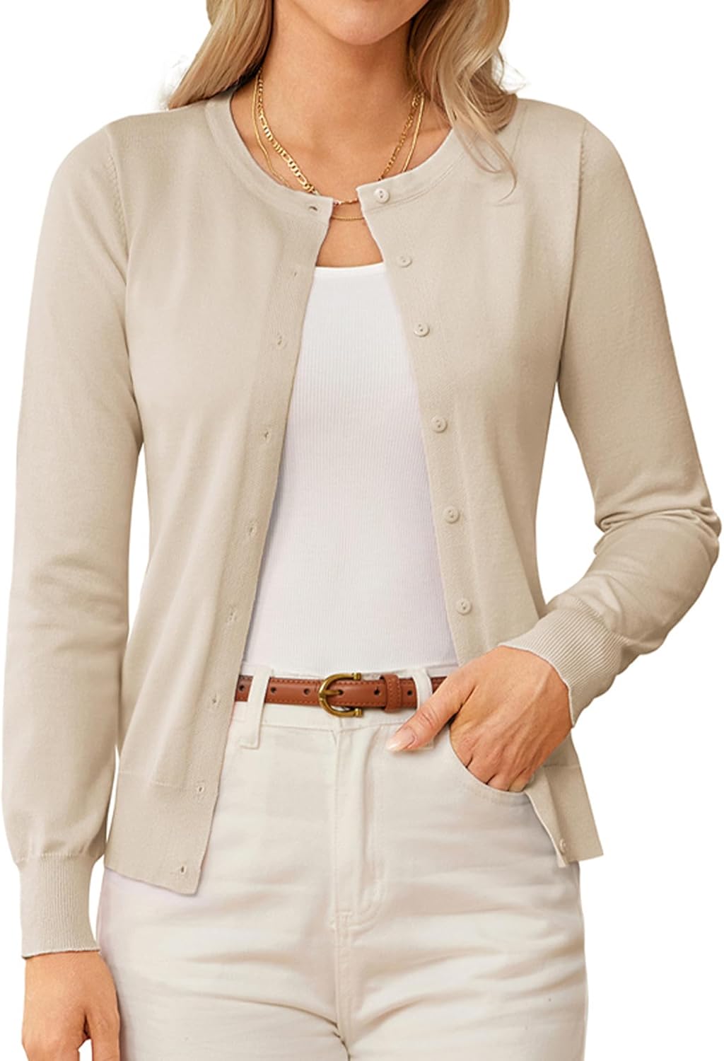 Classic Long Sleeve Knit Cardigan for Women - Stylish & Comfy