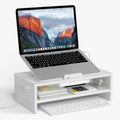 Adjustable Wood Laptop Stand Ergonomic Height Angles - Built-In Drawer