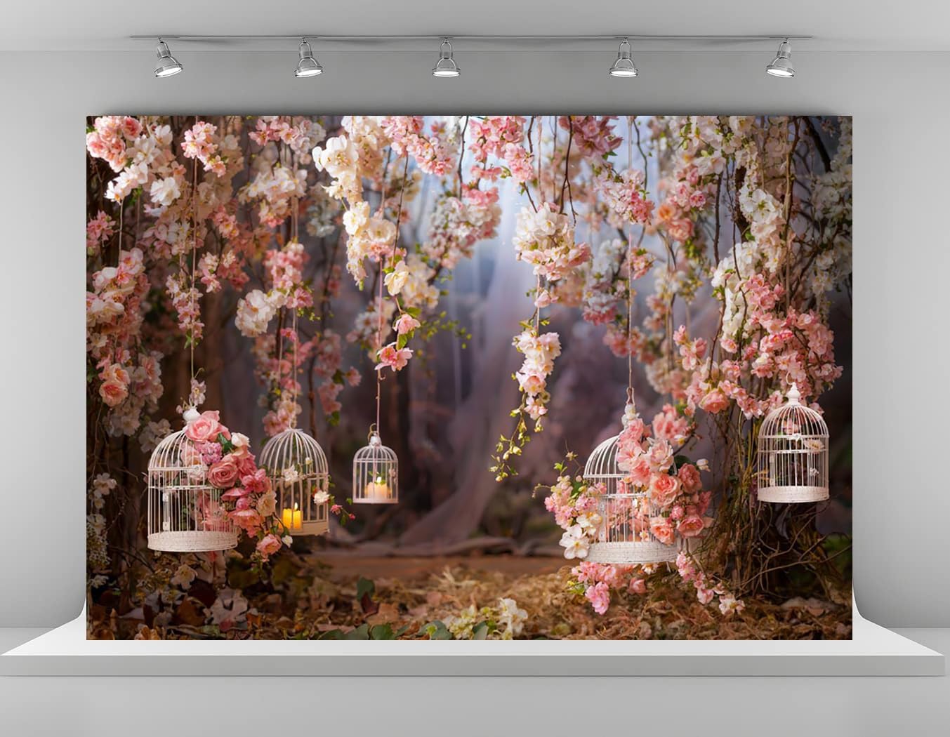 7x5ft Spring Pink Flowers Backdrop for Photography Needs