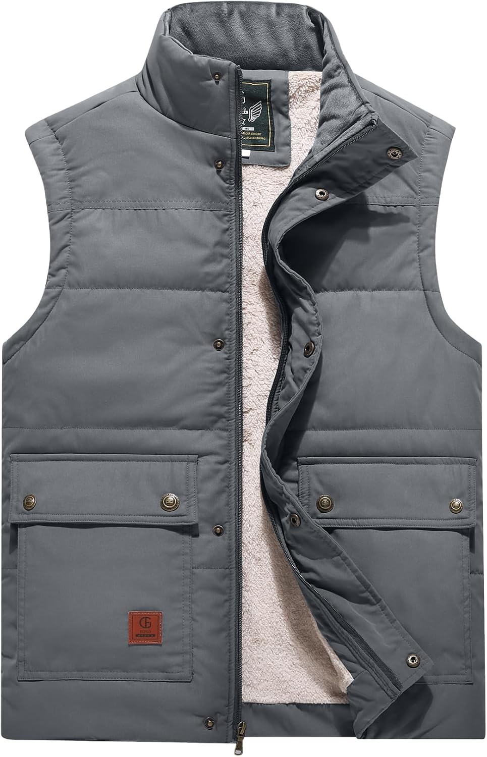 Flygo Men's Winter Warm Outdoor Padded Puffer Vest Jacket