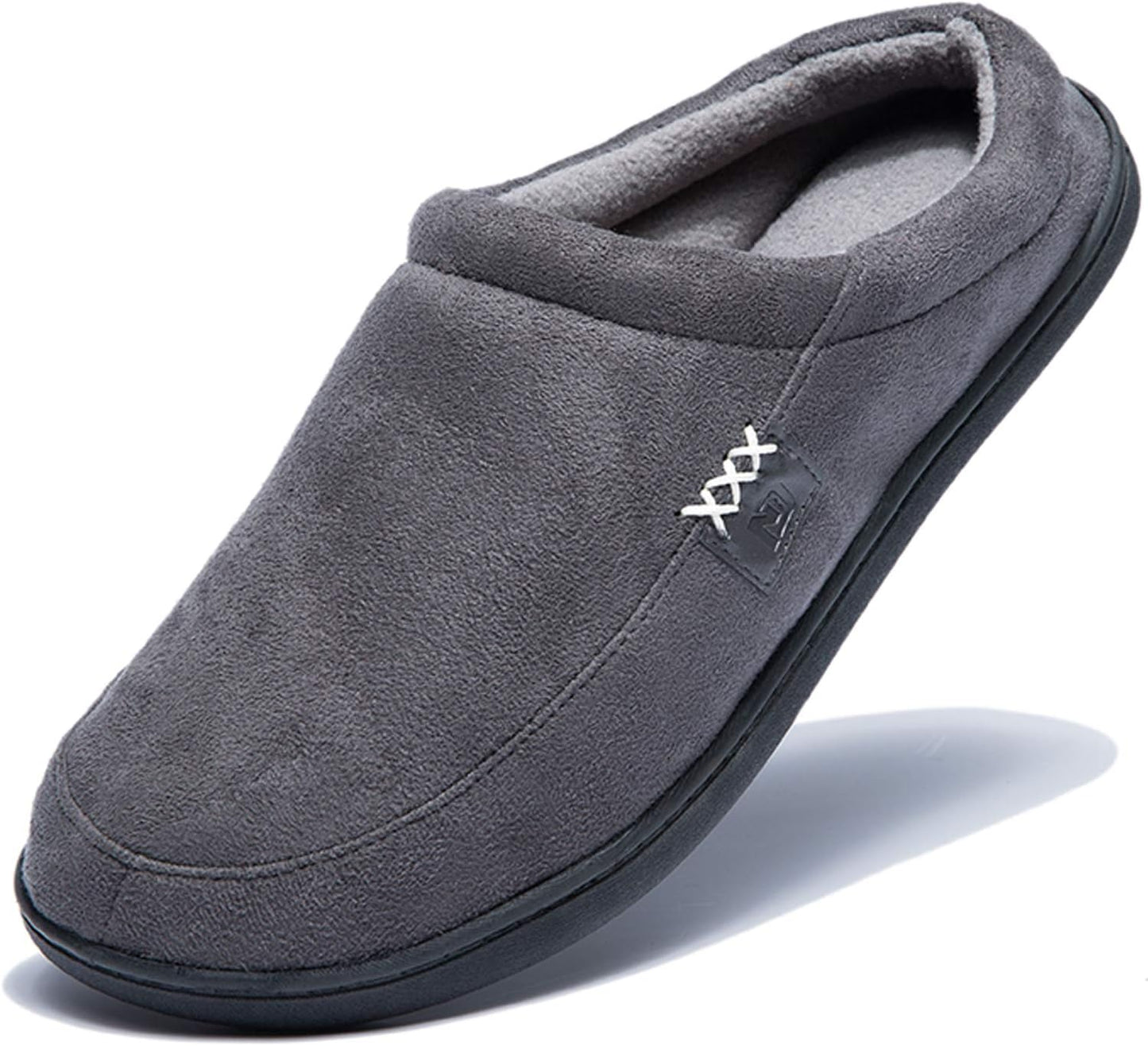 NewDenBer Men's Warm Memory Foam Suede Plush House Slippers
