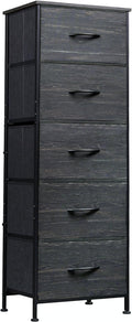 WLIVE Fabric Dresser 5-Drawer Tall Dresser - Slim Storage for Small
