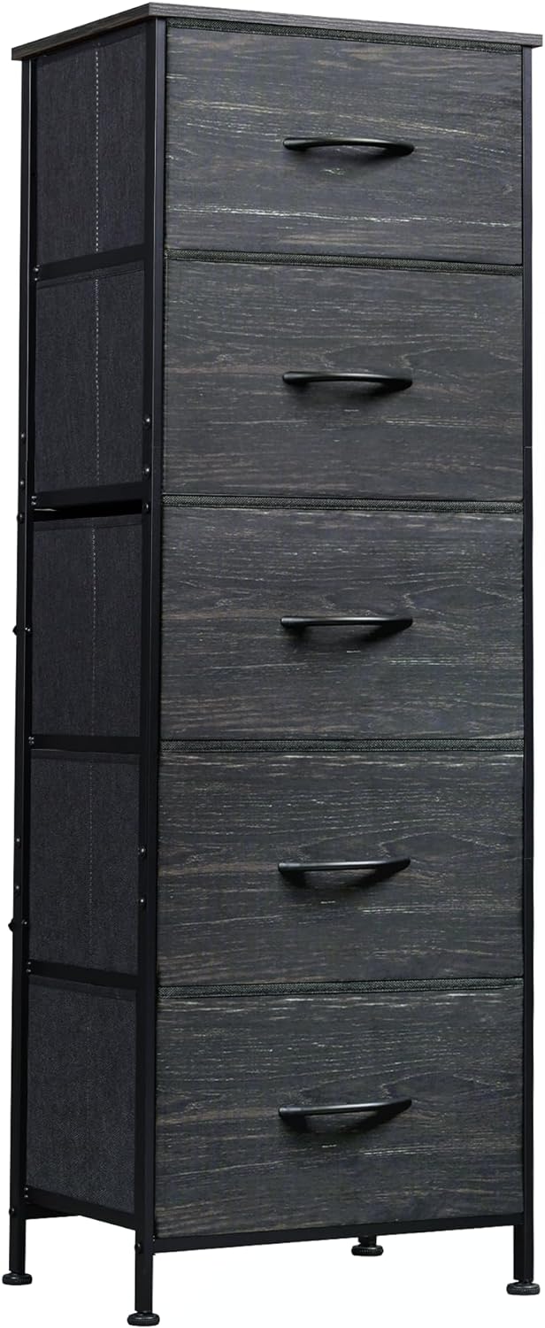 WLIVE Fabric Dresser with 5 Drawers for Bedroom Storage Needs