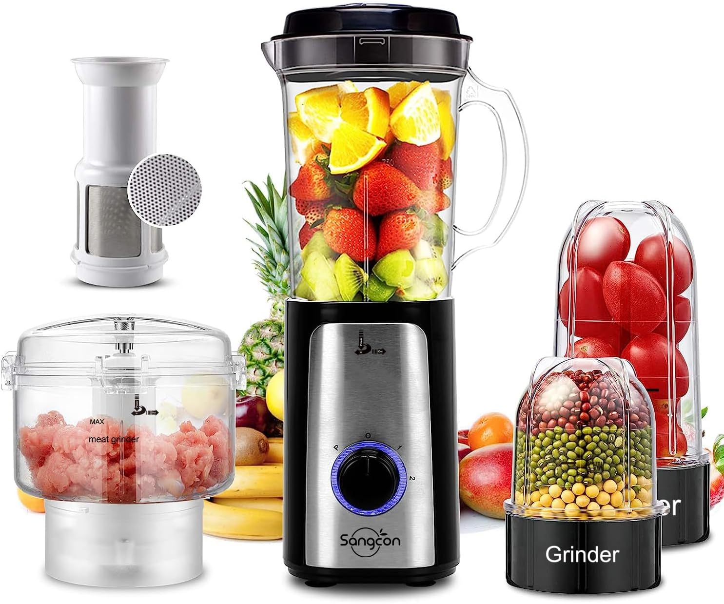 SANGCON 5-in-1 Blender & Food Processor - 350W Power!