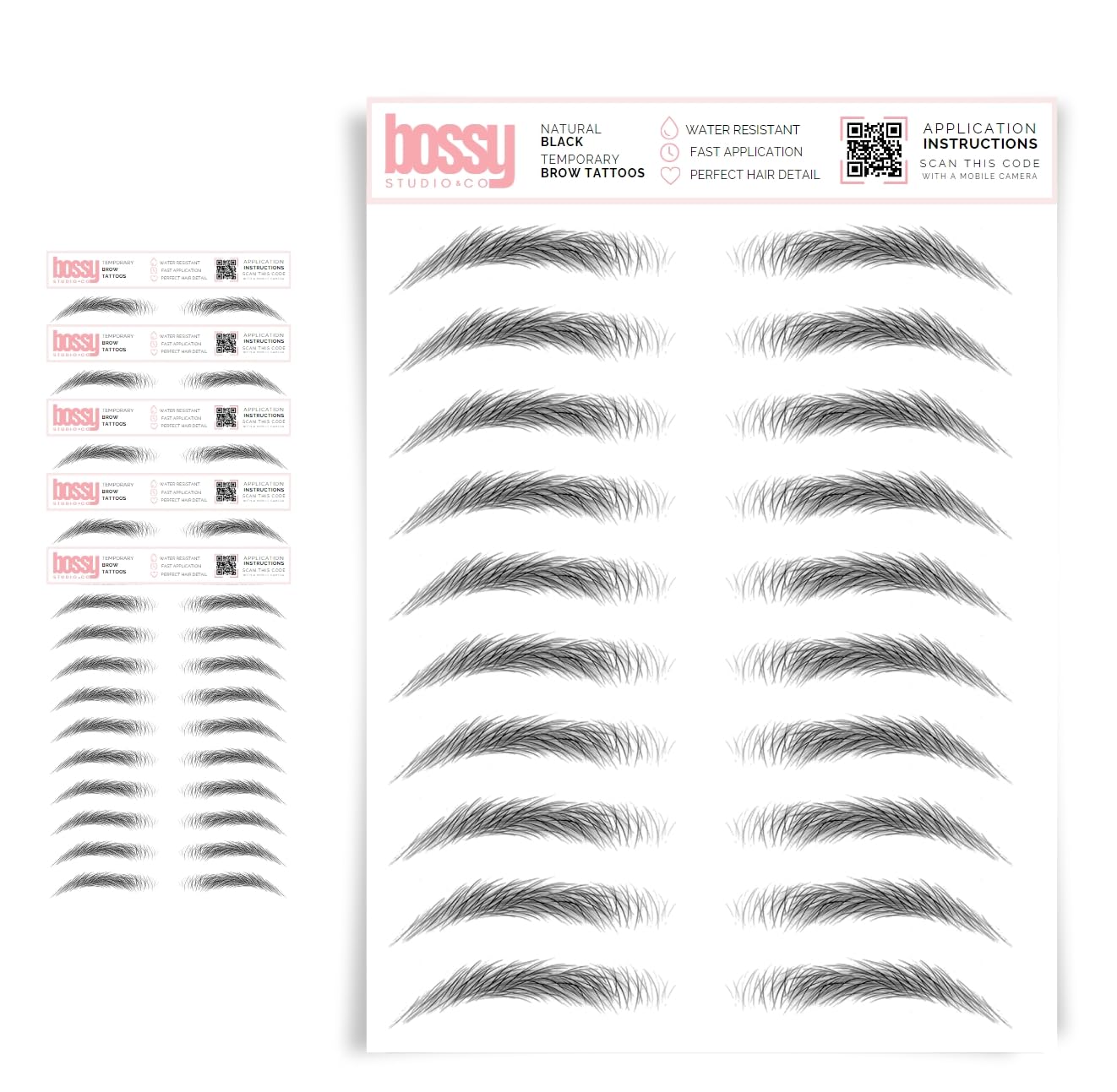 5 Pack Waterproof Eyebrow Tattoos for Natural Hair-Like Brows