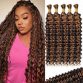 12A P4/30 Dark and Light Brown Human Braiding Hair 5 Bundles - Deep