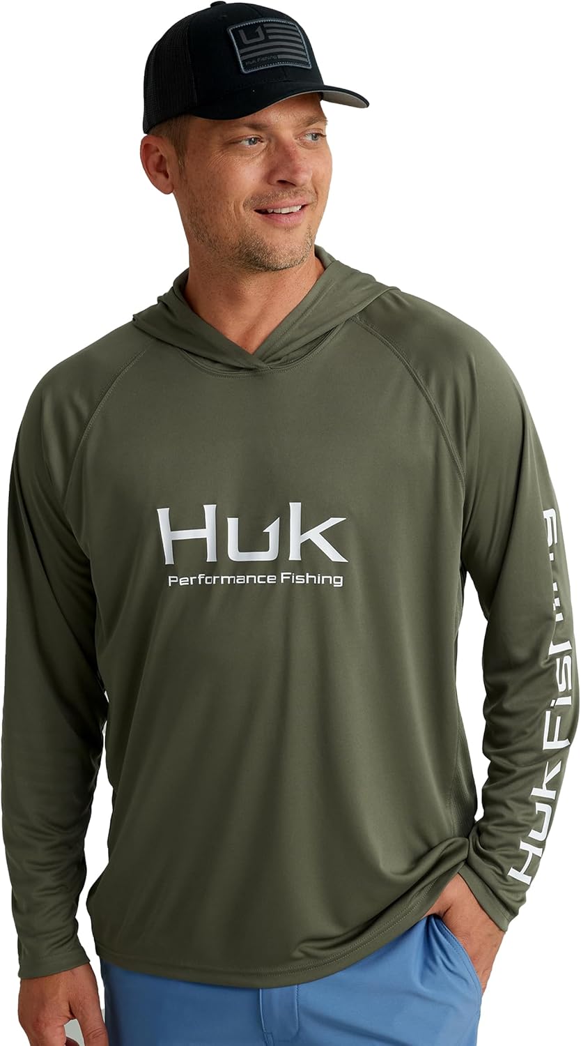 HUK Men's Pursuit Vented Long Sleeve Hoodie for Fishing Comfort