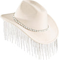 Womens Cowboy Hat Rhinestone Cowgirl Hat Wide Brim - Medium-Large