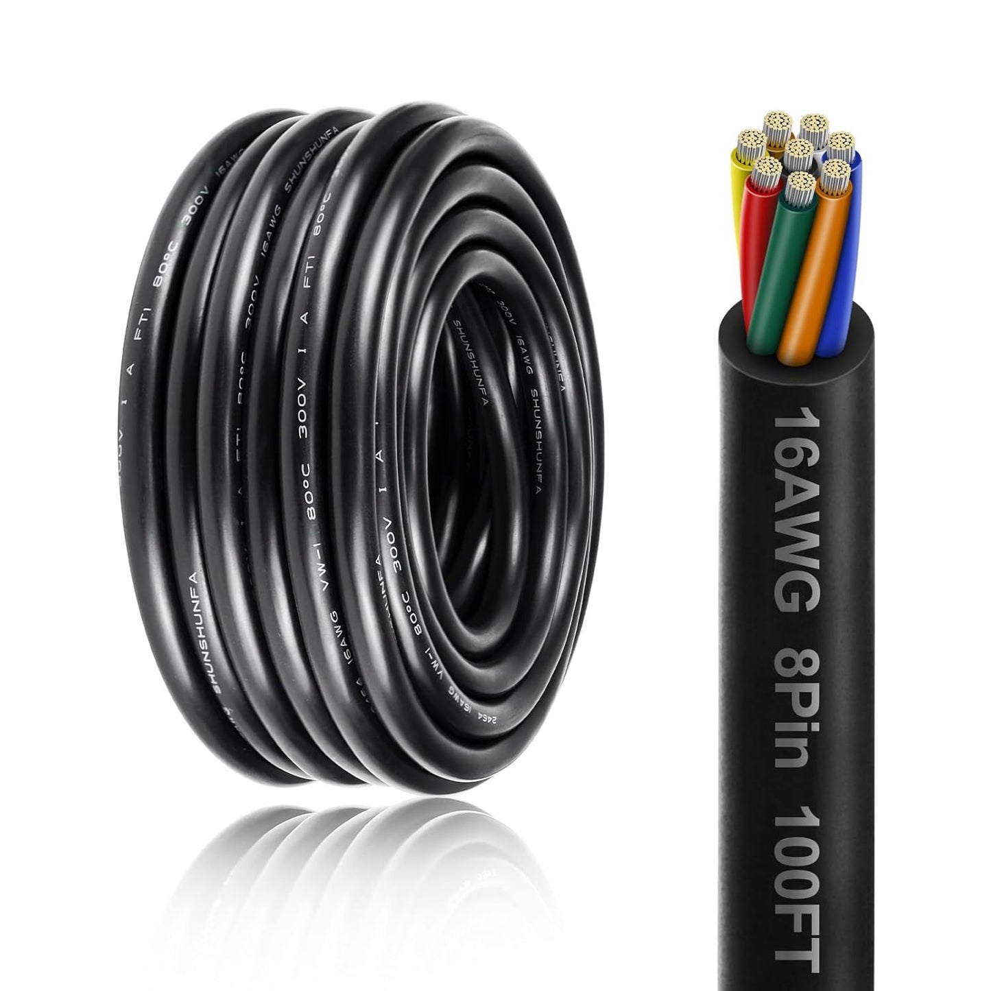 16 Gauge 8 Conductor Electrical Wire for Versatile Applications