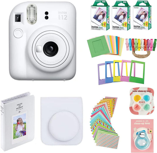 Fujifilm Instax Mini 12 Instant Camera Bundle: 60 Prints + Accessories
