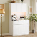 Farmhouse Kitchen Hutch Cabinet with Charging Station