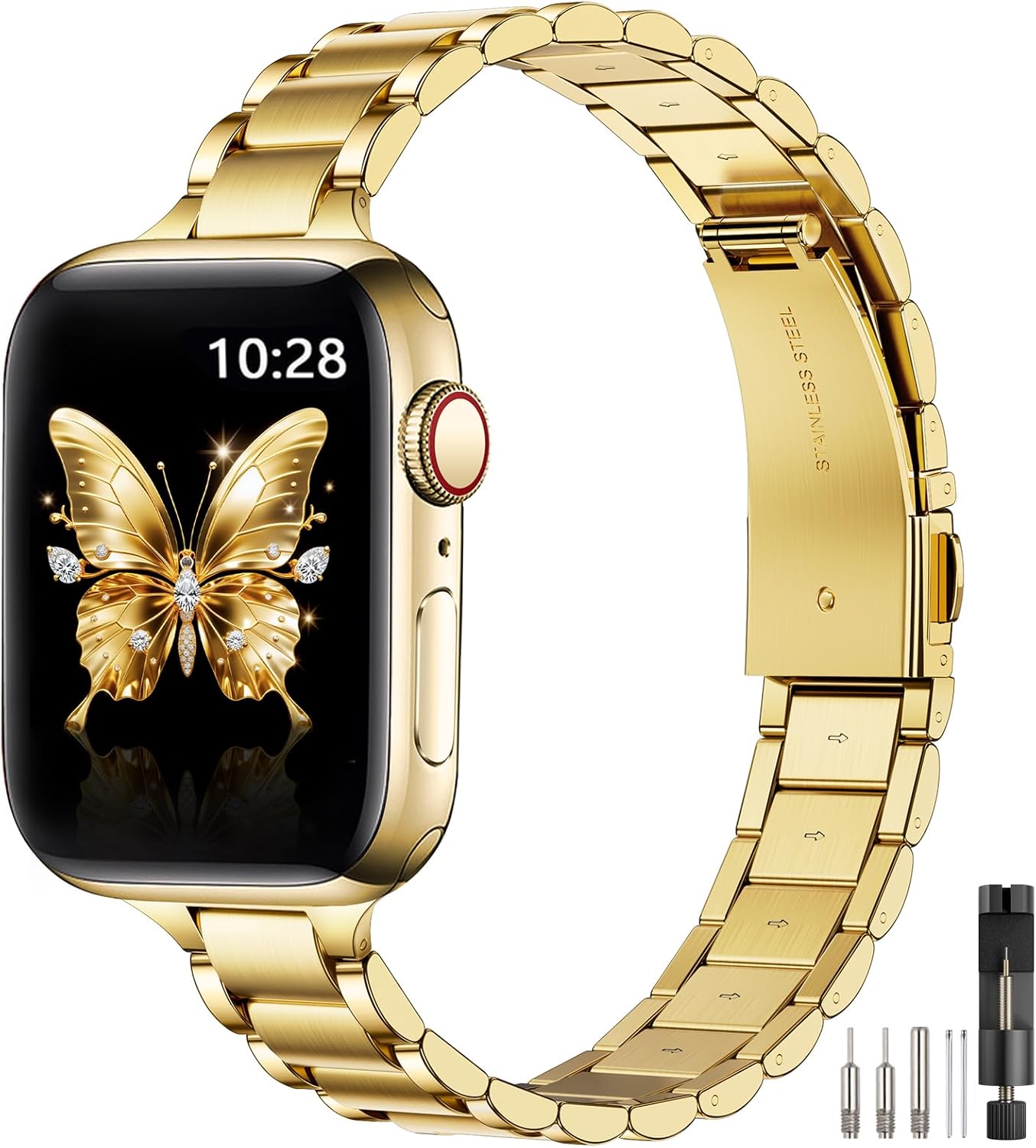 Ultra-Slim Stainless Steel Watch Band for Women